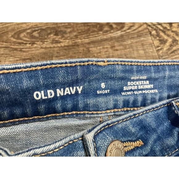 Old Navy Jeans Women Rockstar Super Skinny High Rise Secret Slim Pocket 6 Short - Picture 2 of 8